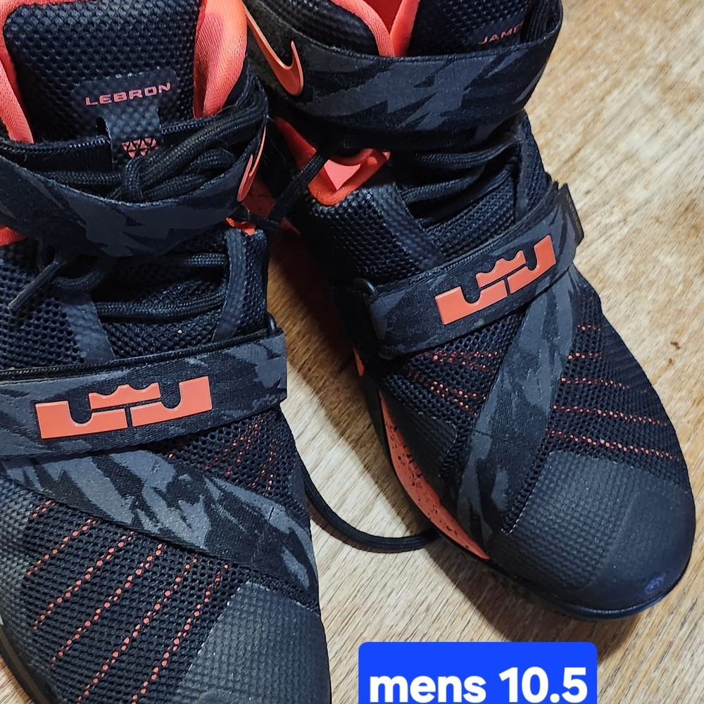 Nike LeBron Black and Red Athletic Shoes